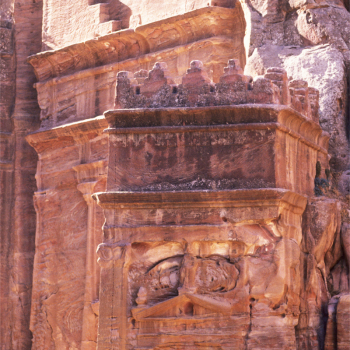 Tombs carved into rose red sandstone 