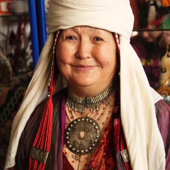 Kyrgyz woman in traditonal clothing